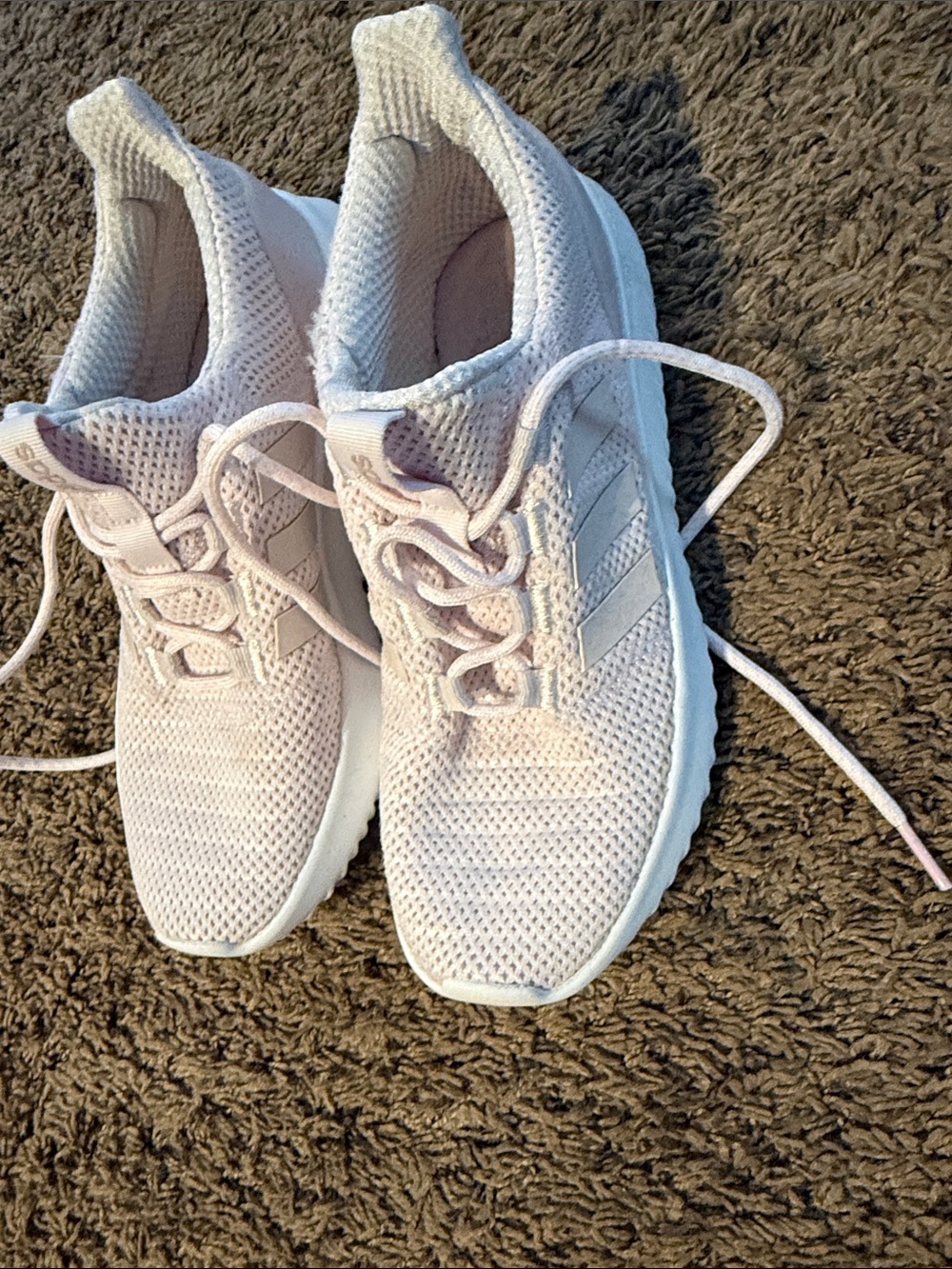 adidas Pale Pink Knit Running Shoes size 9